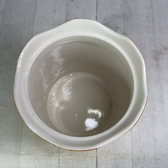 Salute TUSCAN FRUIT Pears Grapes Embossed Dots Ceramic Lidded 9" Large Canister - Picture 8 of 16